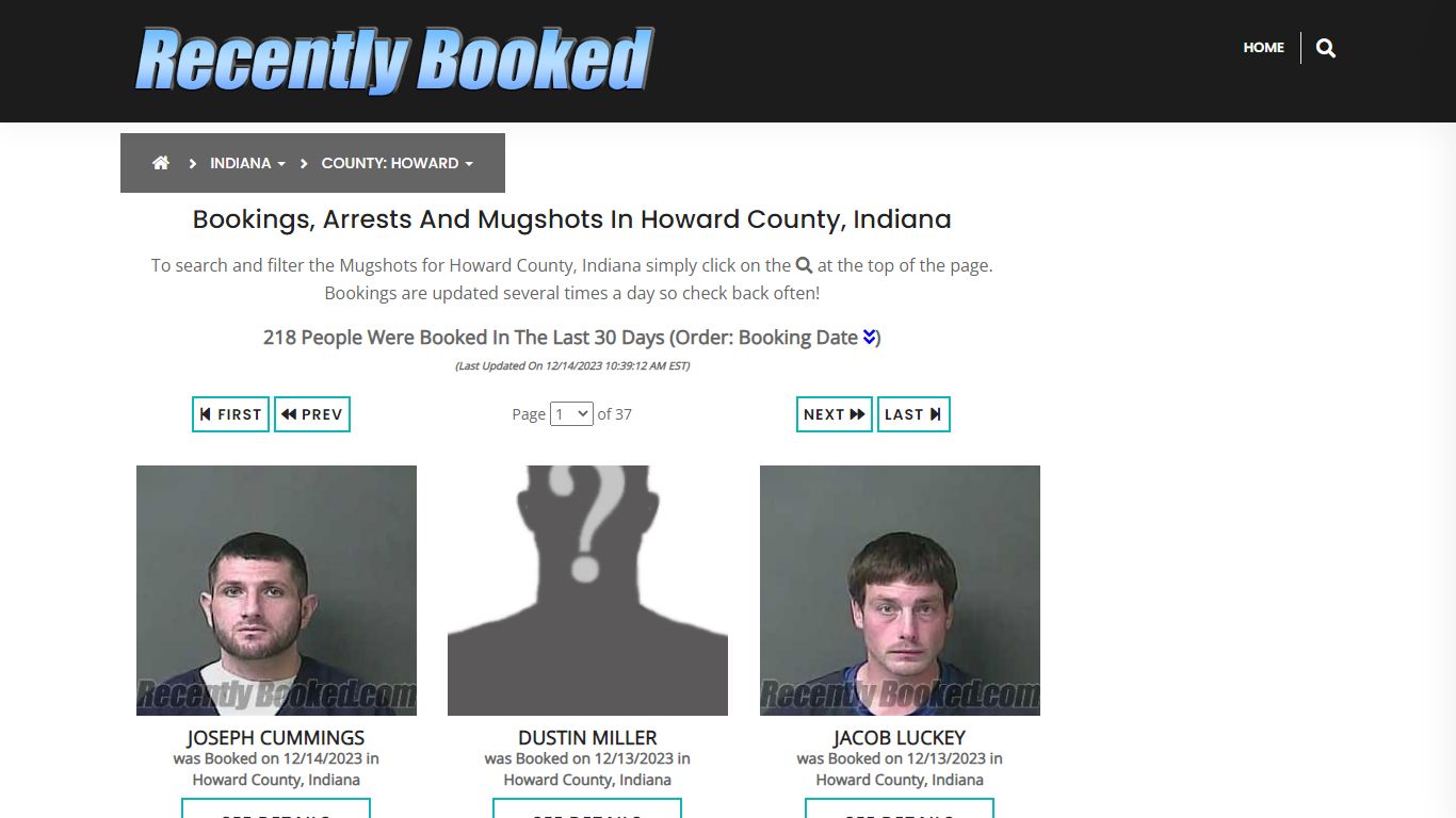 Recent bookings, Arrests, Mugshots in Howard County, Indiana